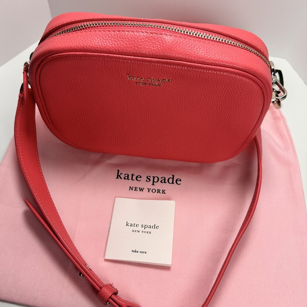Kate Spade Astrid - Peach Melba Pink Leather Camera Bag Crossbody